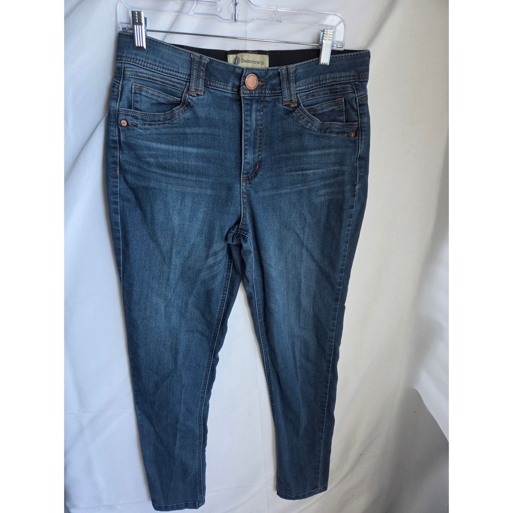 Democracy Ab solution Jeans Womens Blue Medium Wash Slim Mid Skinny
